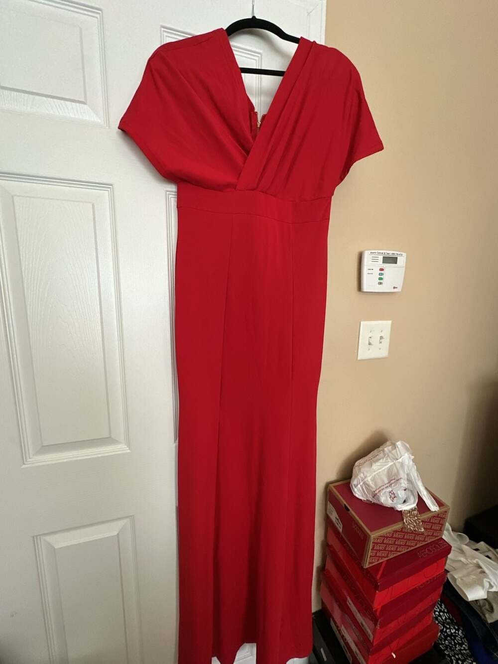 Tussah Elora Red Kimono Sleeve V-Neck Maxi Dress